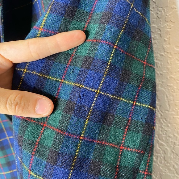 Vintage Pendleton Tartan Plaid Wool Blazer Jacket S - Picture 9 of 12